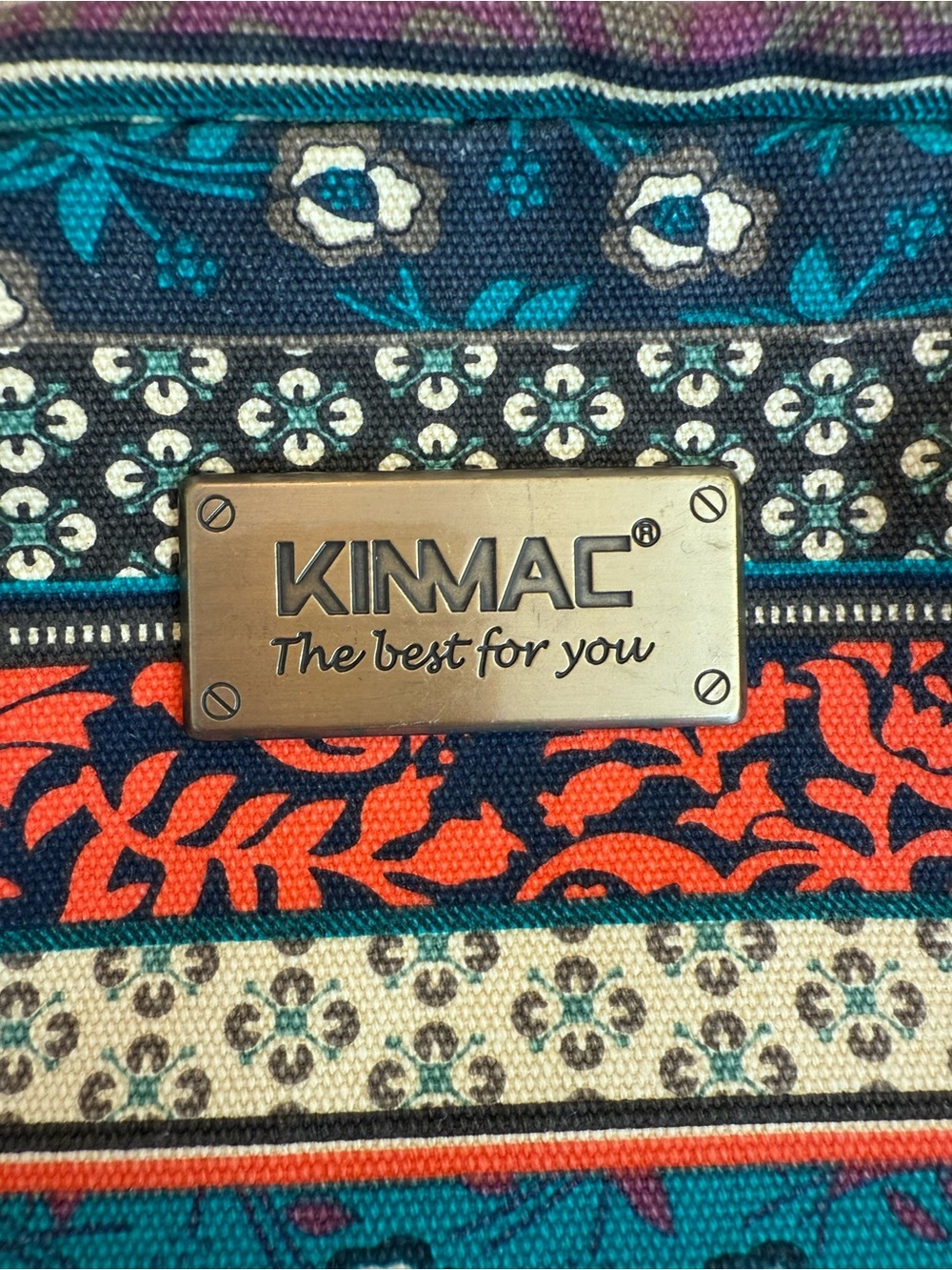 Kinmac Patterned Teal & Orange Backpack with builtin charger - Picture 4 of 8
